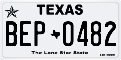 TX license plate BEP0482