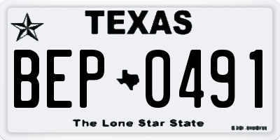 TX license plate BEP0491