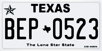 TX license plate BEP0523
