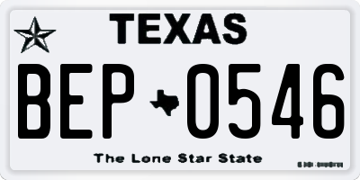 TX license plate BEP0546
