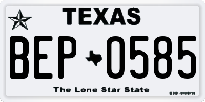 TX license plate BEP0585