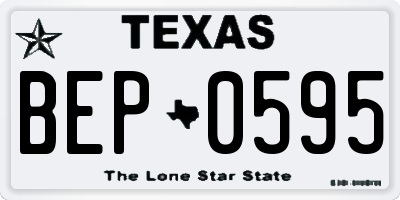 TX license plate BEP0595