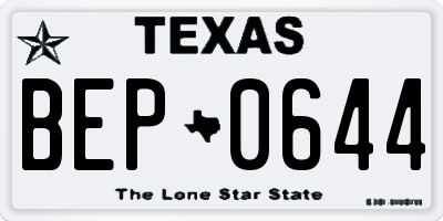 TX license plate BEP0644