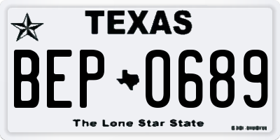 TX license plate BEP0689