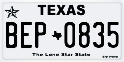 TX license plate BEP0835