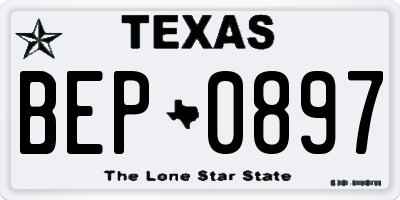 TX license plate BEP0897