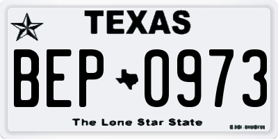TX license plate BEP0973