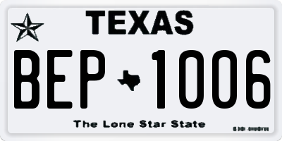 TX license plate BEP1006