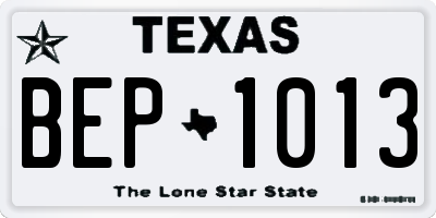 TX license plate BEP1013