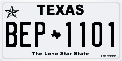TX license plate BEP1101