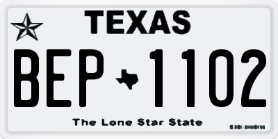 TX license plate BEP1102