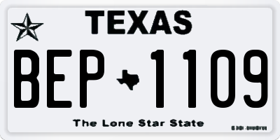 TX license plate BEP1109