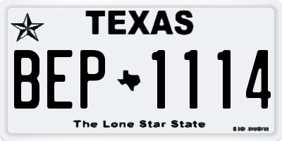 TX license plate BEP1114
