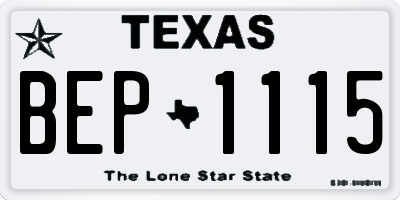 TX license plate BEP1115