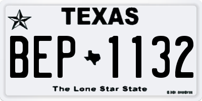 TX license plate BEP1132