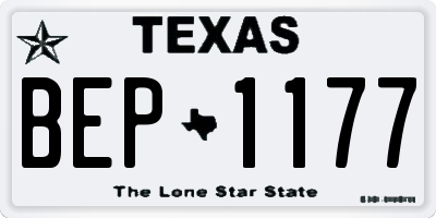 TX license plate BEP1177