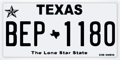 TX license plate BEP1180