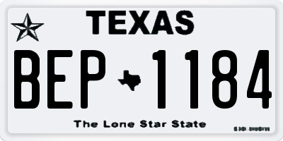 TX license plate BEP1184