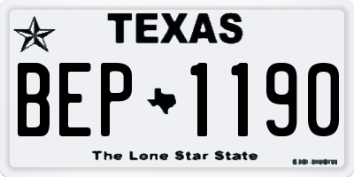 TX license plate BEP1190