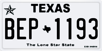 TX license plate BEP1193