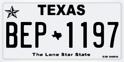 TX license plate BEP1197