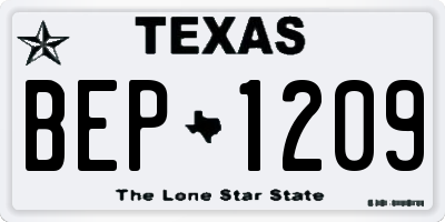 TX license plate BEP1209