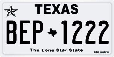 TX license plate BEP1222