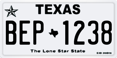 TX license plate BEP1238
