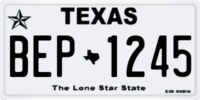 TX license plate BEP1245