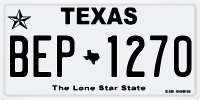 TX license plate BEP1270