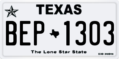 TX license plate BEP1303