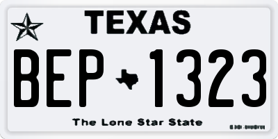 TX license plate BEP1323
