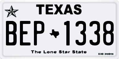 TX license plate BEP1338
