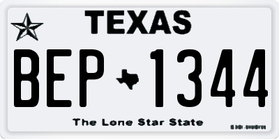 TX license plate BEP1344