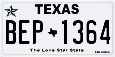 TX license plate BEP1364