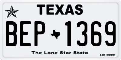 TX license plate BEP1369