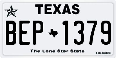 TX license plate BEP1379