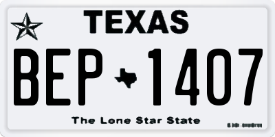 TX license plate BEP1407