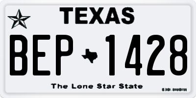 TX license plate BEP1428