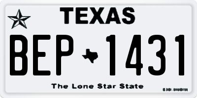 TX license plate BEP1431