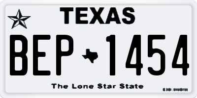 TX license plate BEP1454