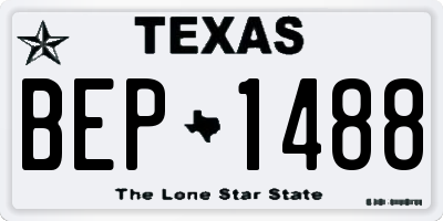 TX license plate BEP1488