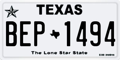 TX license plate BEP1494