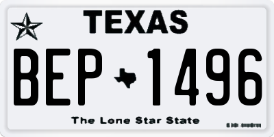 TX license plate BEP1496