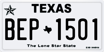 TX license plate BEP1501