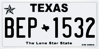 TX license plate BEP1532