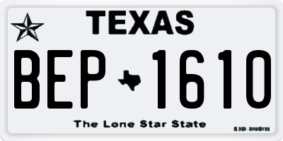 TX license plate BEP1610