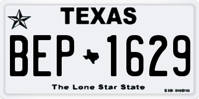 TX license plate BEP1629