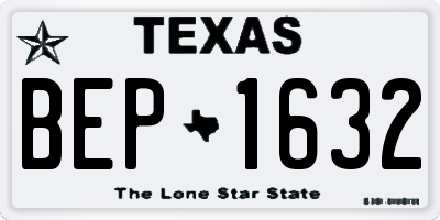 TX license plate BEP1632