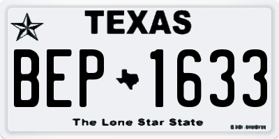 TX license plate BEP1633